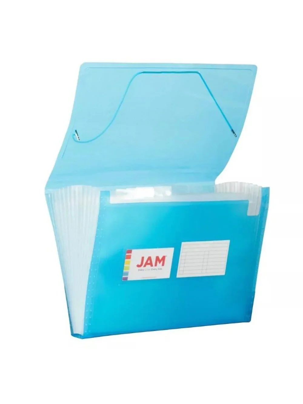JAM Expanding File 13 Pockets Letter Size 9x13 In Blue Durable Plastic Organizer